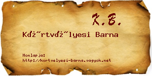 Körtvélyesi Barna névjegykártya